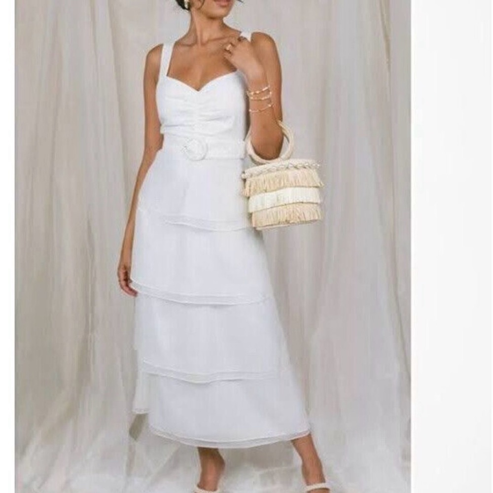 Show Me Your Mumu “Cosmopolitan” Midi Dress in White, size XXS, Love Island - Picture 2 of 10